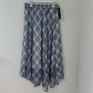 Elegant Asymmetrical Plaid Skirt